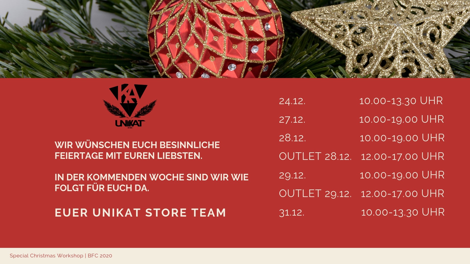 WIR WÜNSCHEN EUCH BESINNLICHE FEIERTAGE MIT EUREN LIEBSTEN. 🎄❤️