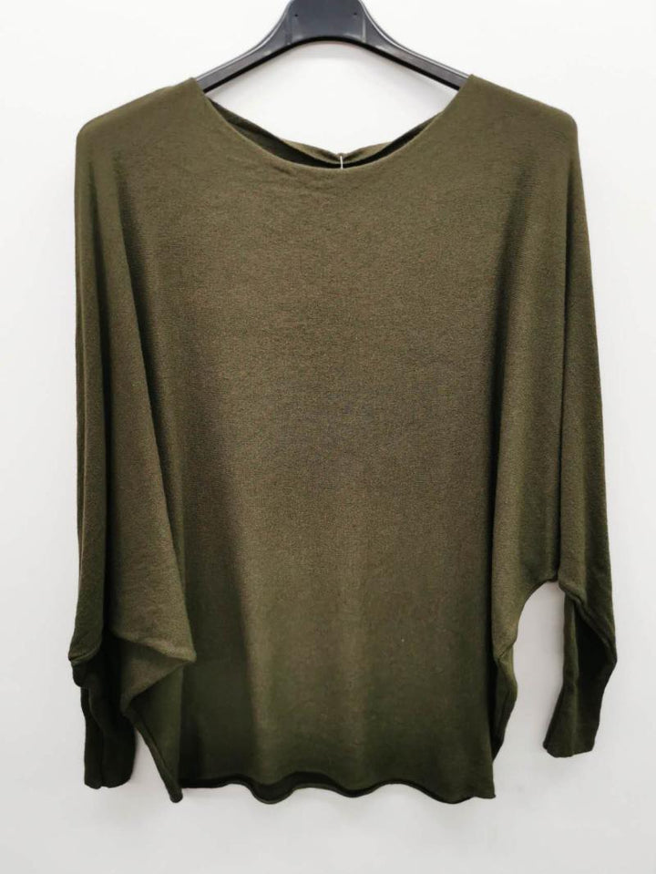 Pullover mit Fledermausärmeln aus Viskosemix in vielen Farben