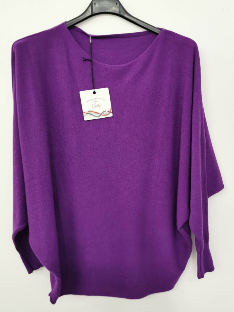 Pullover mit Fledermausärmeln aus Viskosemix in vielen Farben