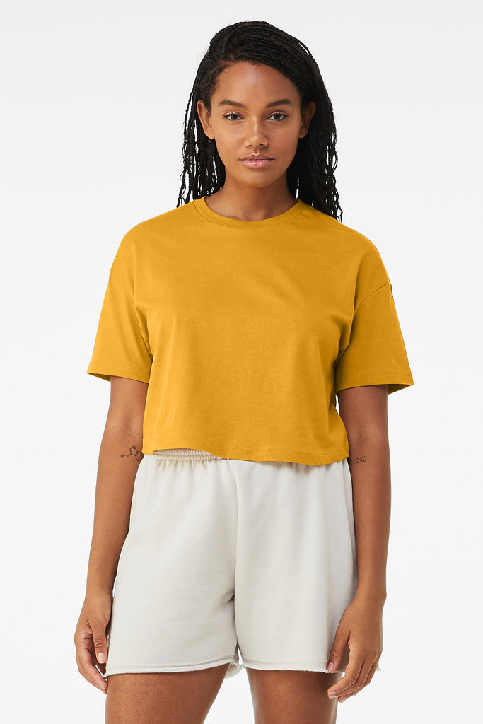 Damen Jersey Crop Shirt aus Baumwolle viele Farben bestellen