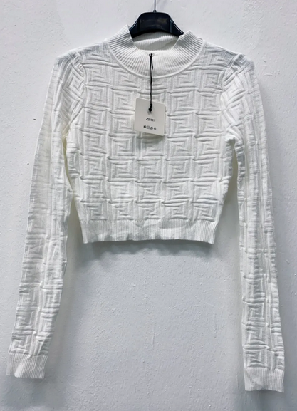 Cropped-Strickpullover, Squares