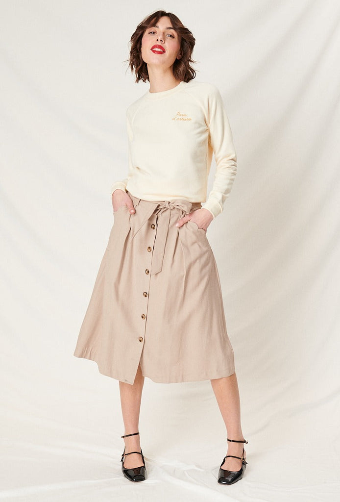 Triangle-Maxirock aus Viskose in beige kaufen I Damen Viskose Röcke 