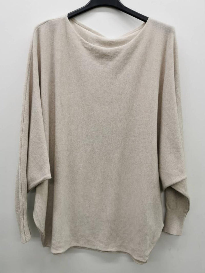 Pullover mit Fledermausärmeln aus Viskosemix in vielen Farben