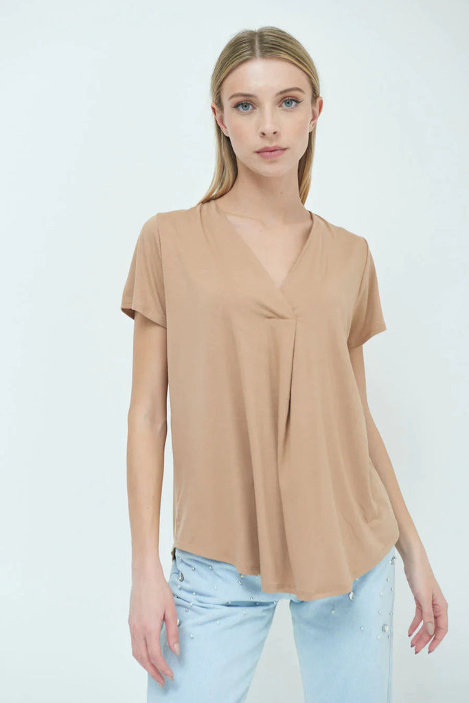 Oversized Shirt mit V-Ausschnitt aus Viskose