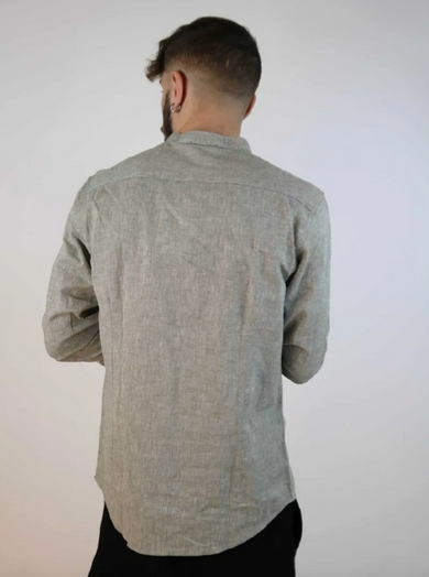 Baumwoll-Leinen-Hemd, Slim Fit