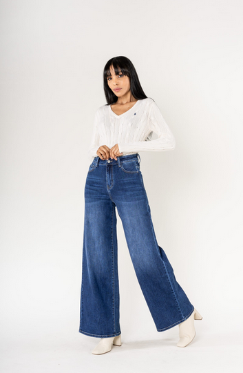 High-Waisted Wide Leg Jeans