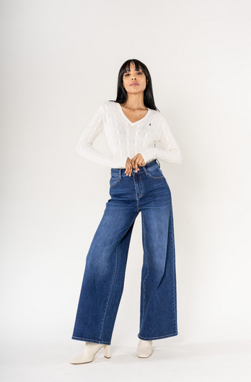High-Waisted Wide Leg Jeans