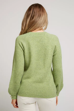 PAMELA – Rundhalspullover - apfelgrün/lavendel