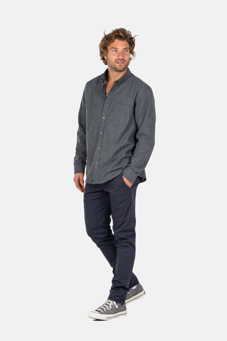 Flex Tapered Chino Hose - navy blau