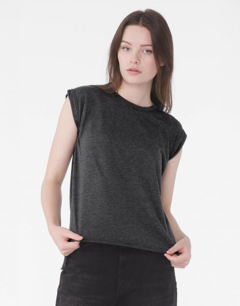 Flowy Muscle Tee Rolled Cuff