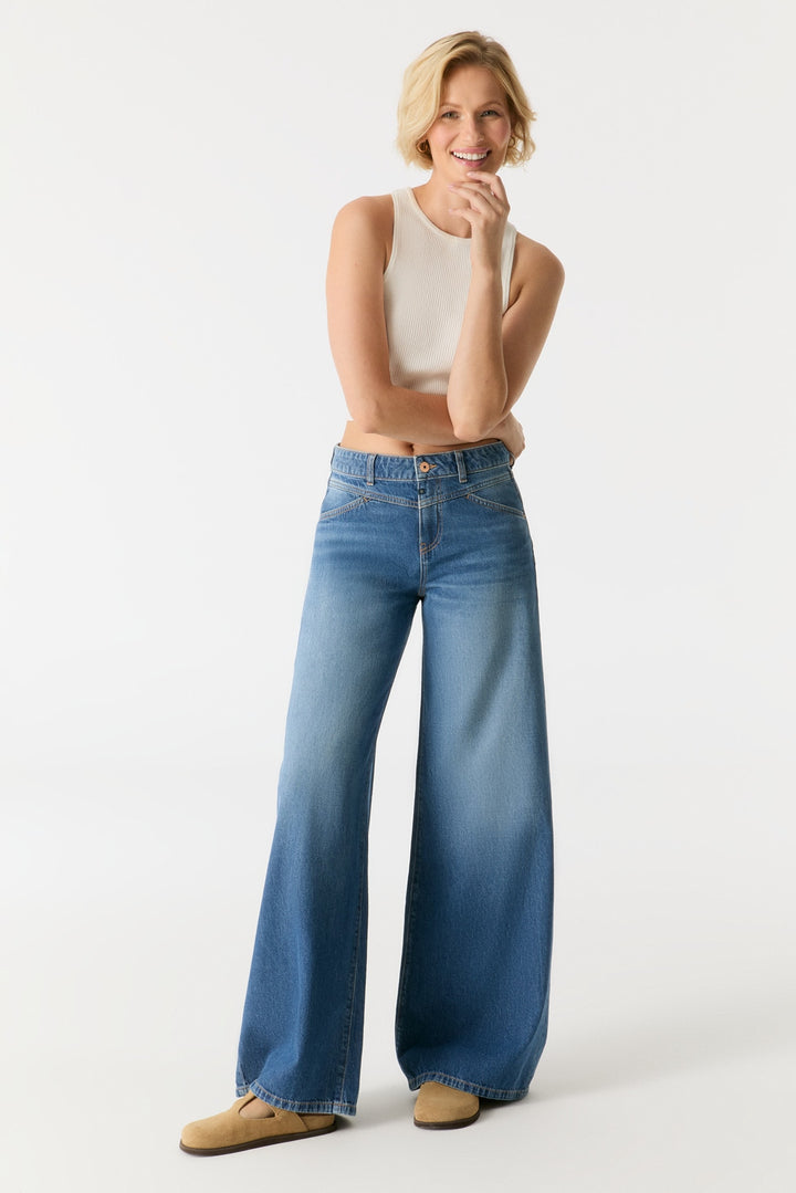 HAZEL Wide Leg Jeans - medium blue