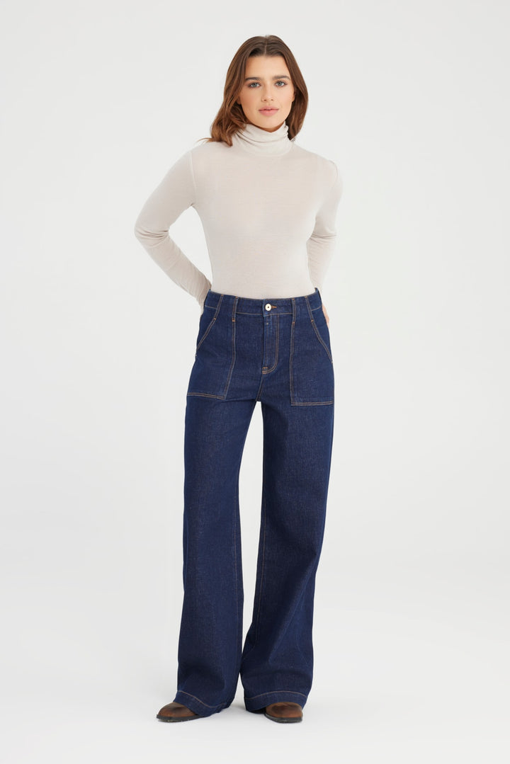 LULU High Waist Jeans raw denim