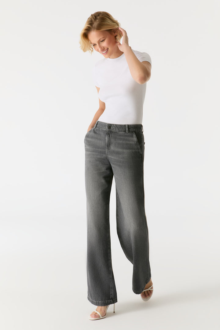 MAXINE High Waist 5 Pocket Jeans smoke grey