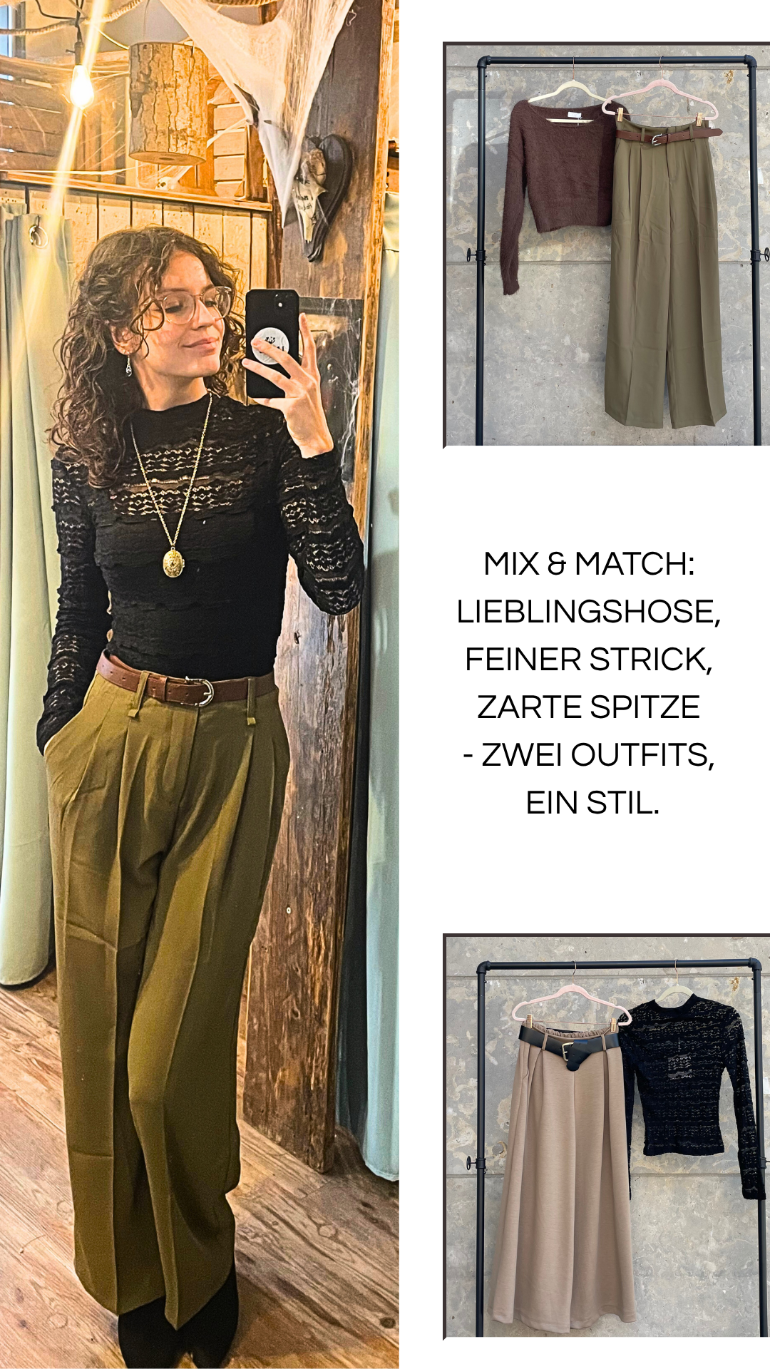 Spitzen-Langarmshirt - schwarz