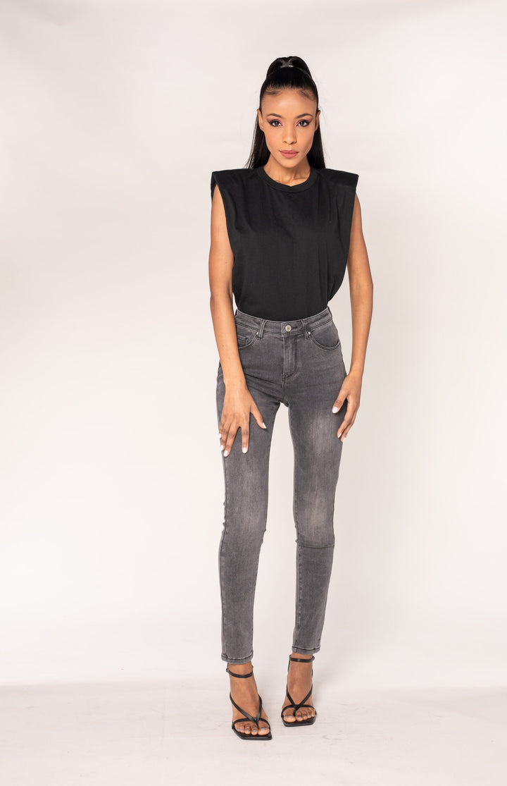 Skinny Jeans Push Up - grau