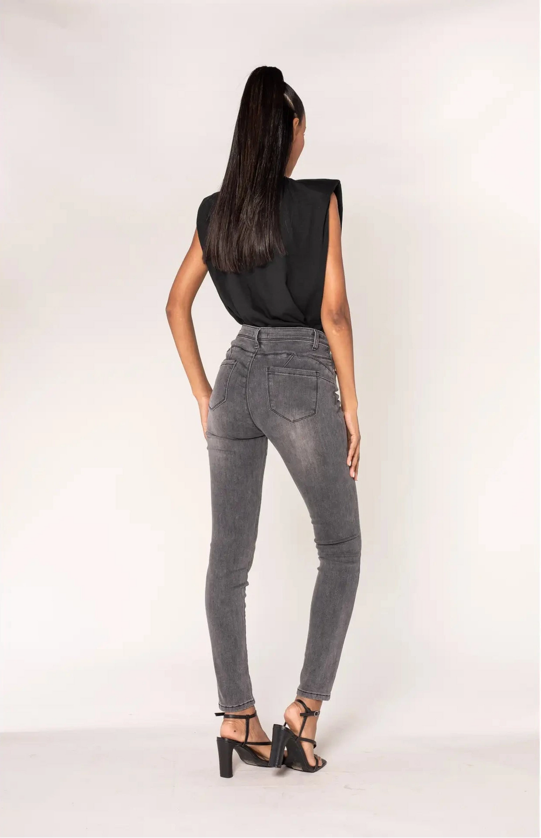 Skinny Jeans Push Up - grau