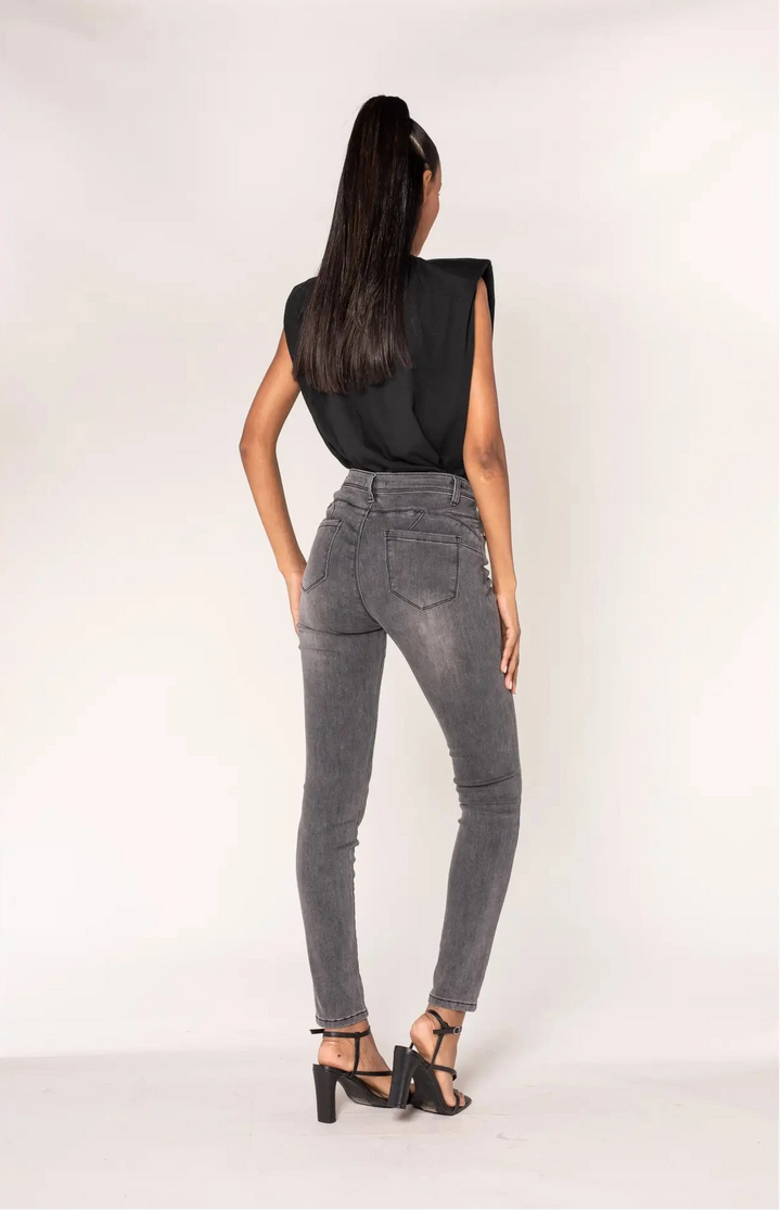 Skinny Jeans Push Up - grau