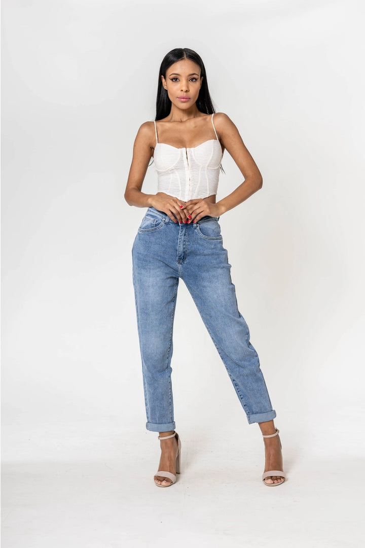 Boyfriend Stretch Jeans - blau