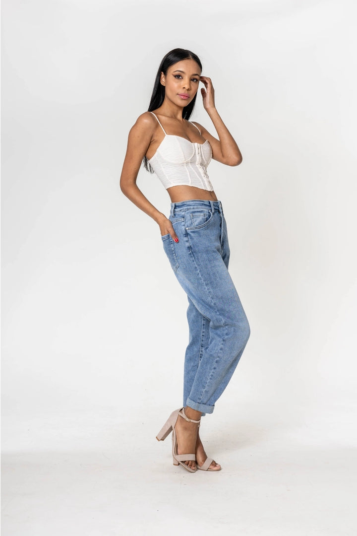 Boyfriend Stretch Jeans - blau
