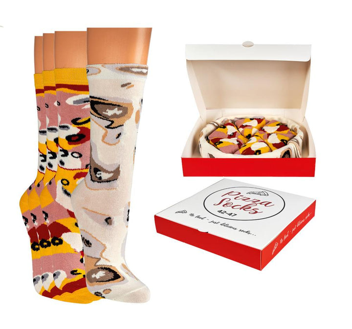Socken PIZZA mit Geschenkverpackung (1 Set=4 Paar)
