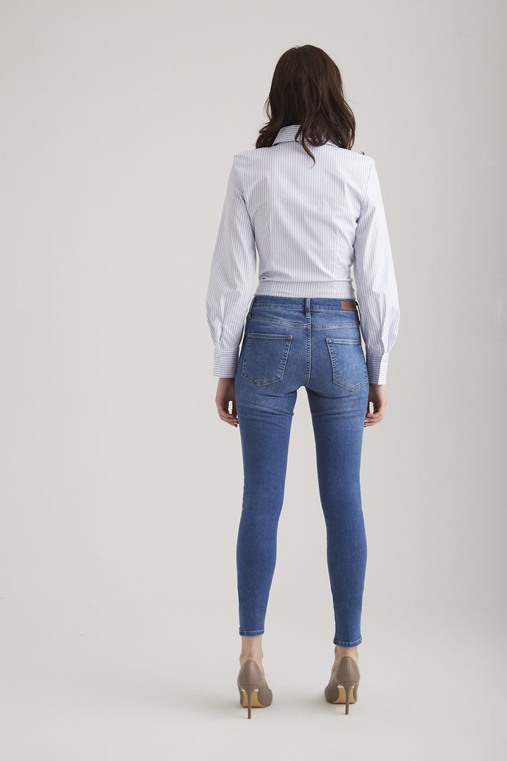 SOPHIA High Waist Super Skinny Jeans Blue VT