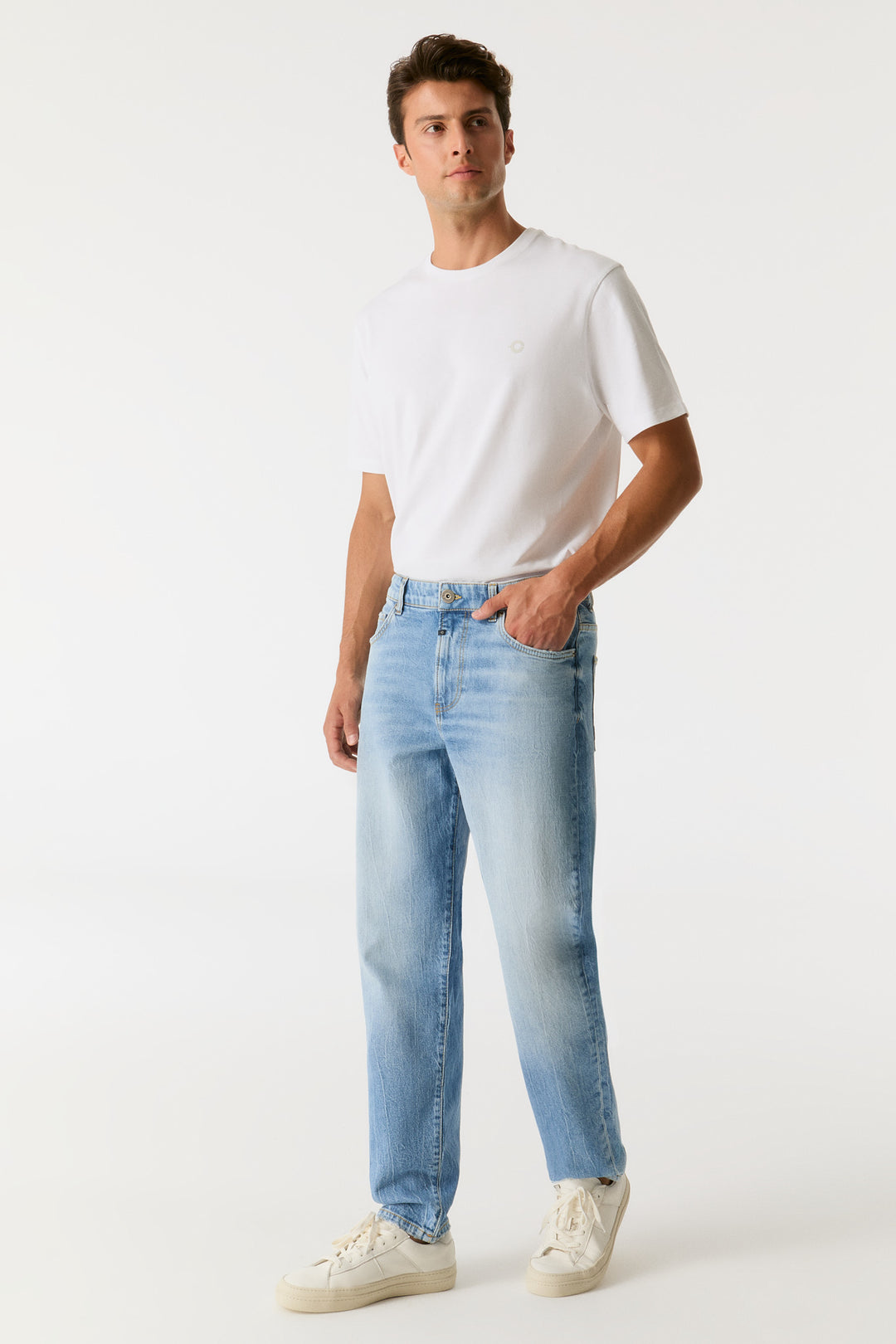 TERRY Mid Waist Relaxed Tapered Jeans