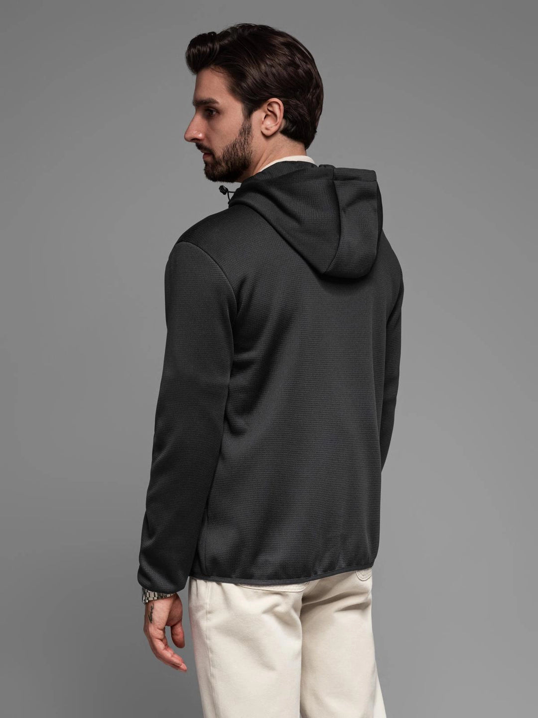 Steppjacke mit Kapuze - schwarz