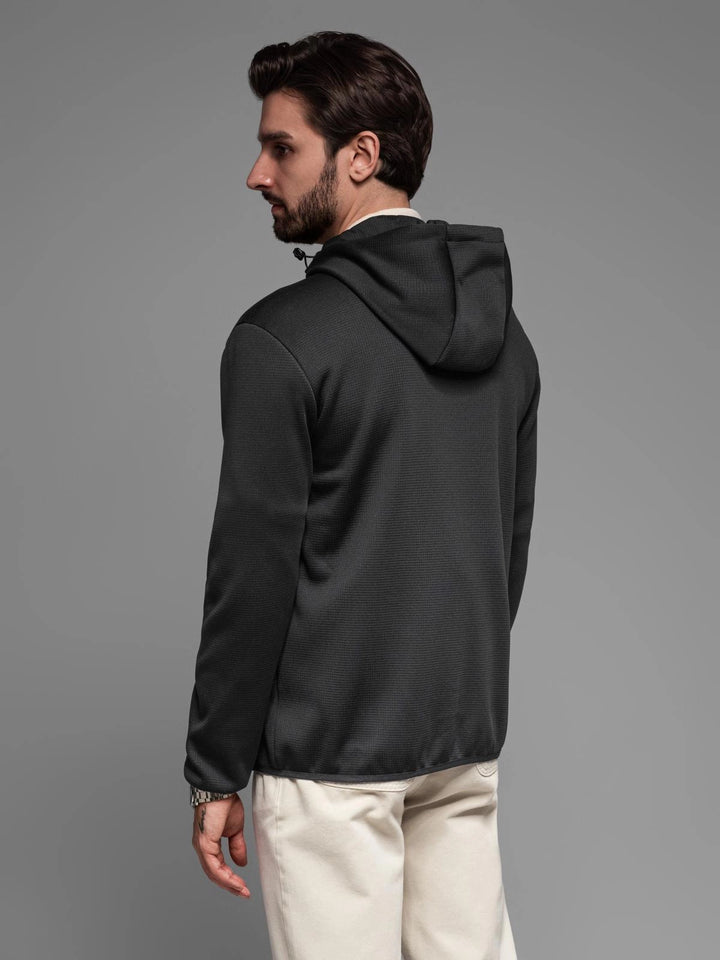 Steppjacke mit Kapuze - schwarz