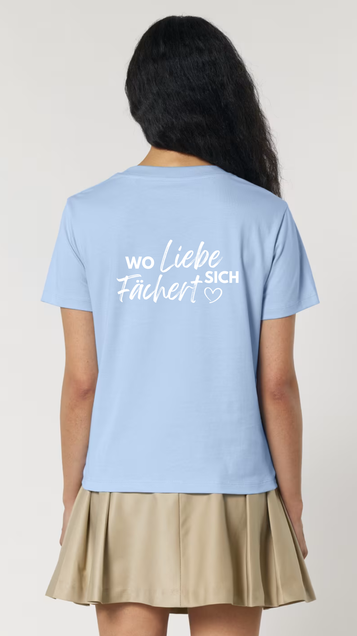 Wo Liebe sich fächert x Fächerliebe Collabo T-Shirt – Limited Edition in vielen Farben erhältlich