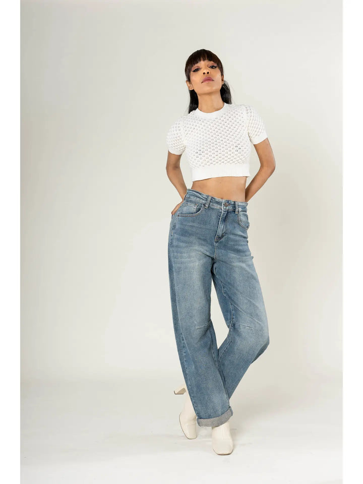 Barrel Balloon Jeans - vintageblau