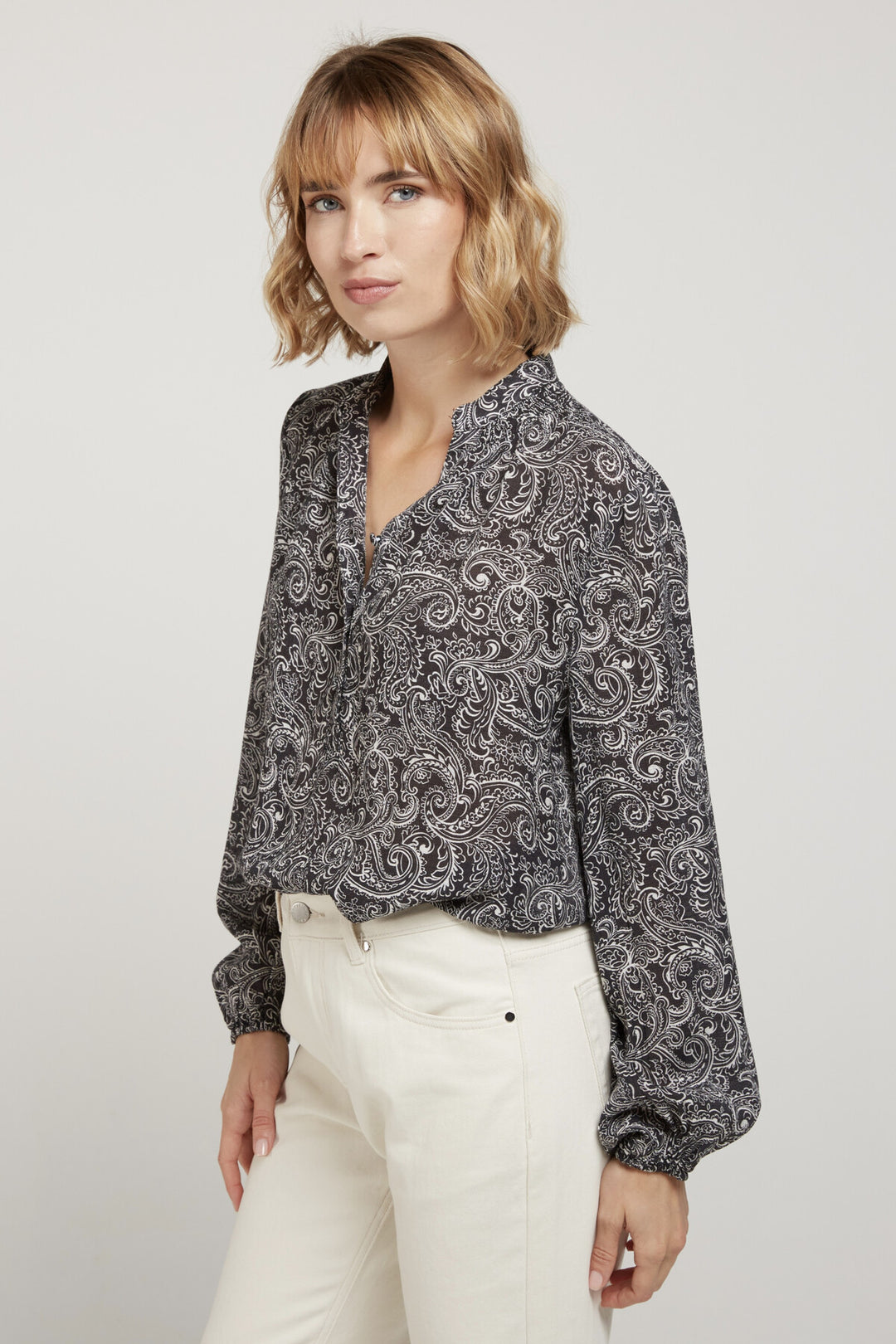 ANTHEA - Hemdbluse mit Paisley-Muster