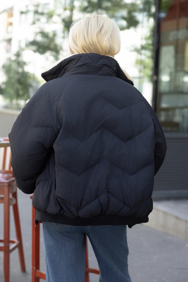 Bomberjacke mit Wendefunktion - schwarz