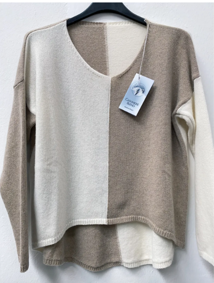 Pullover mit 2-tone Muster aus Baumwolle für Damen I Pullover kaufen