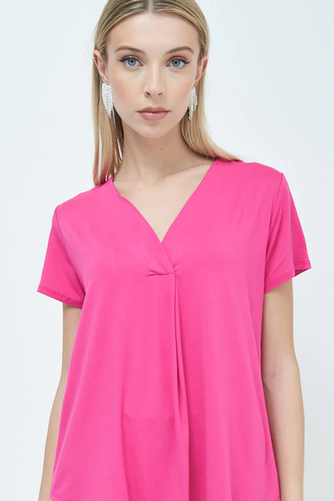 Oversized Shirt mit V-Ausschnitt aus Viskose