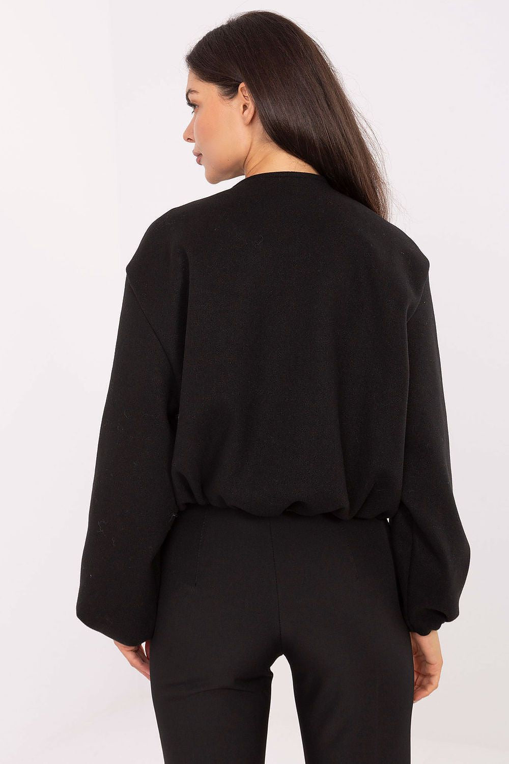 Cropped-Übergangsjacke - schwarz