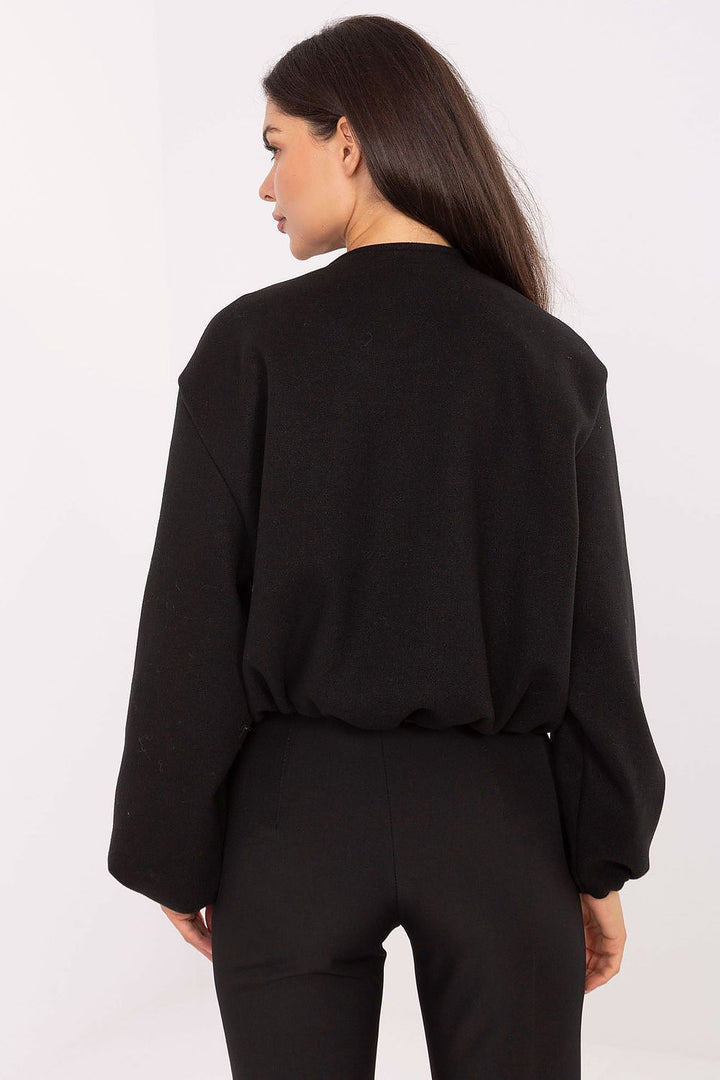 Cropped-Übergangsjacke - schwarz