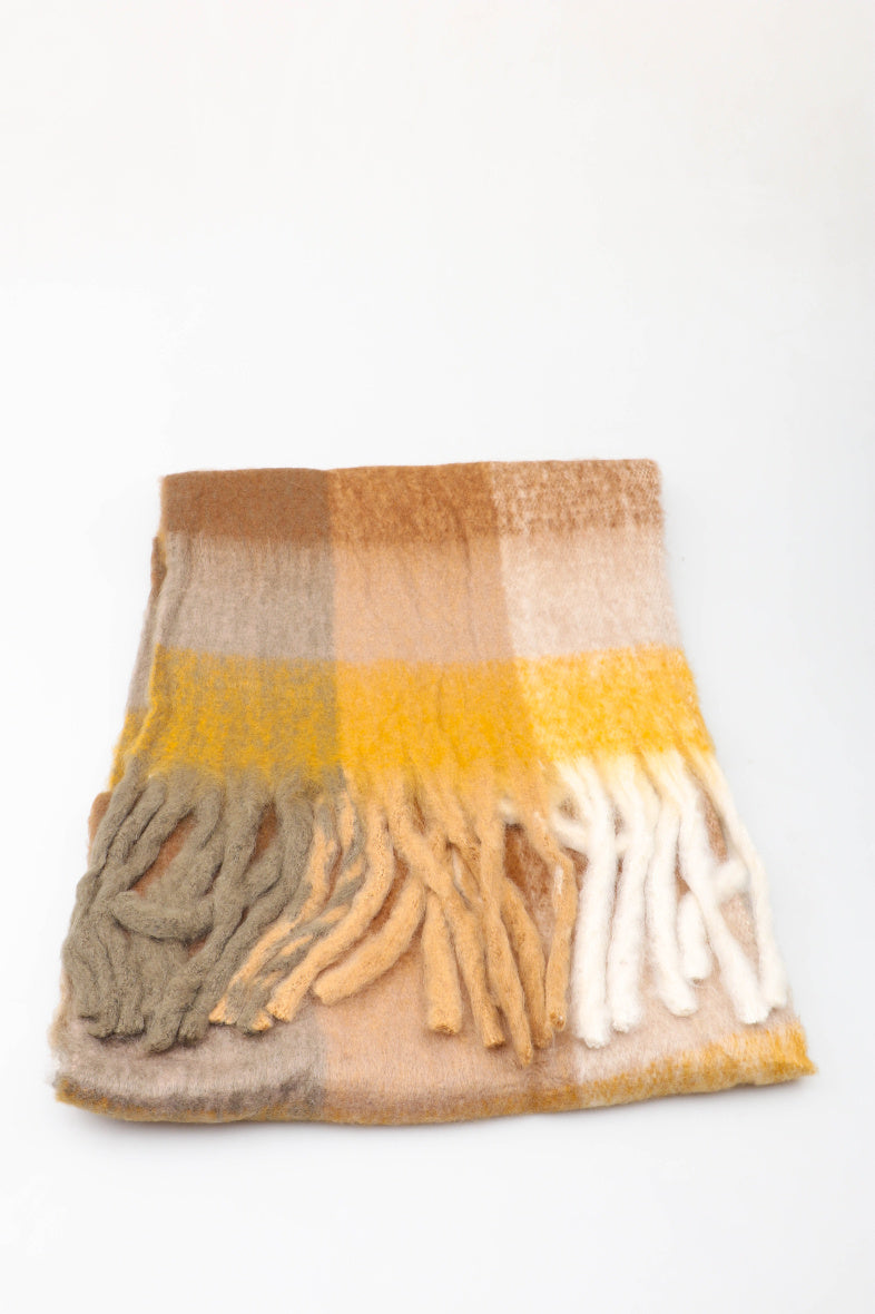 Karoschal mit Wollanteil in verschiedenen Farben