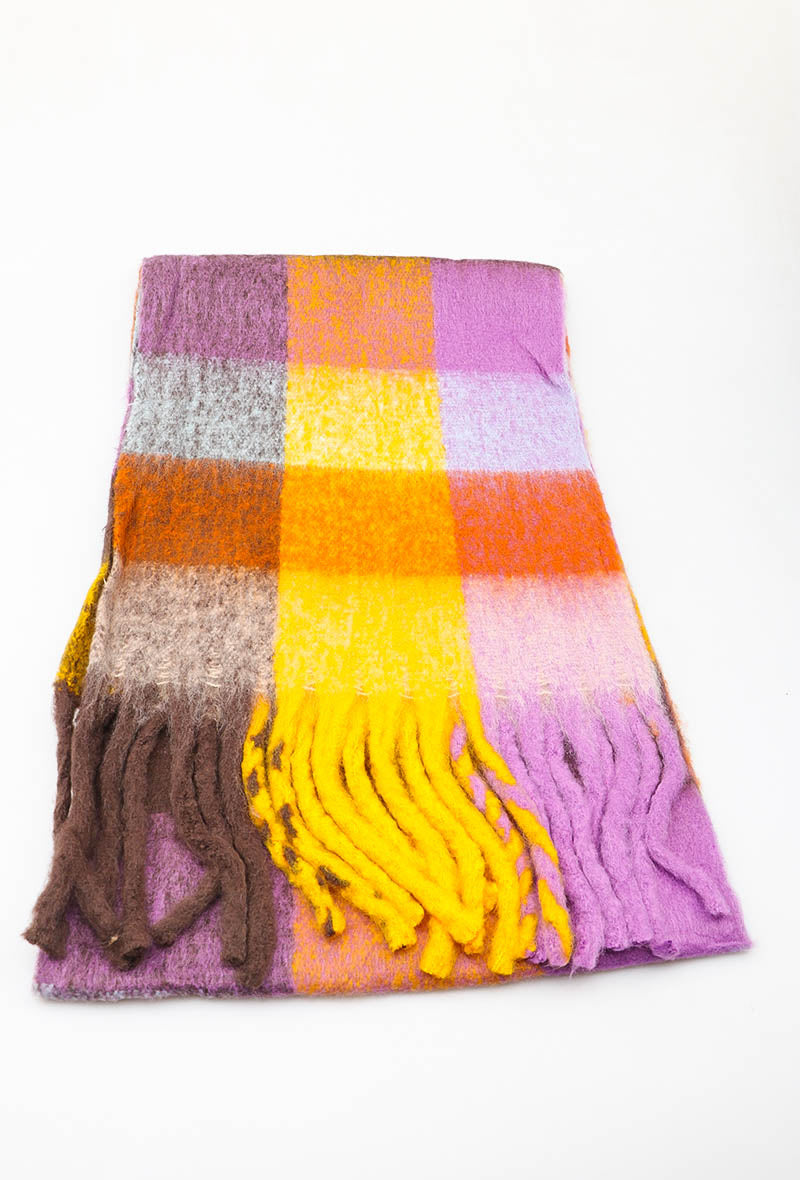 Karoschal mit Wollanteil in verschiedenen Farben