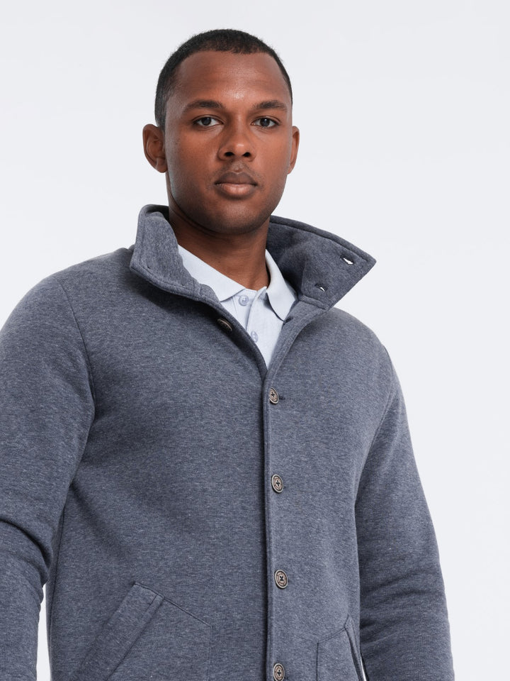 Button-Down-Sweatshirtjacke