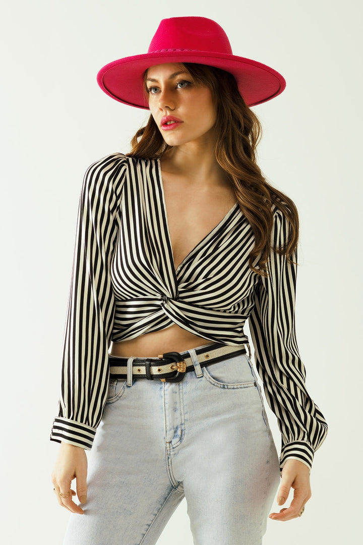 Twisted Top Crop Top Bluse