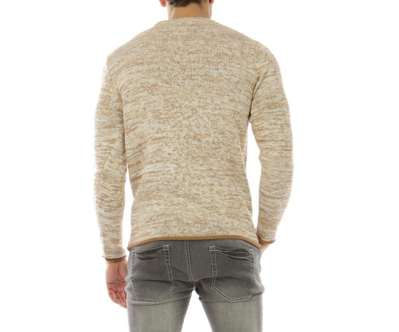 Strickpullover für Herren aus Baumwolle für Herren in beige & burgundy