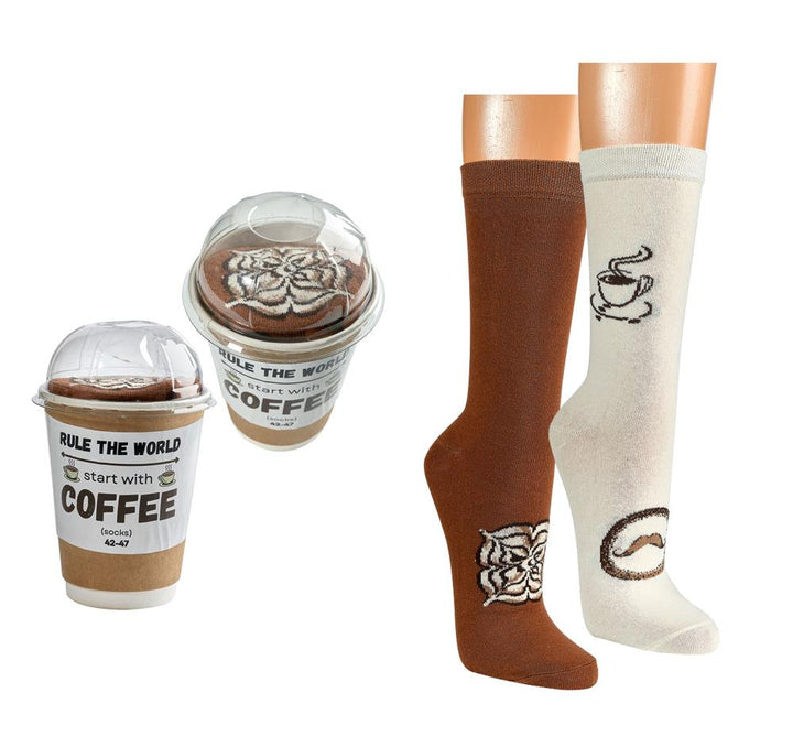 Socken COFFEE TO GO mit Geschenkverpackung (1 Set=2 Paar)