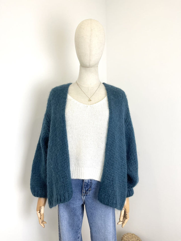 BERNADETTE Oversized Mohair-Strickjacke