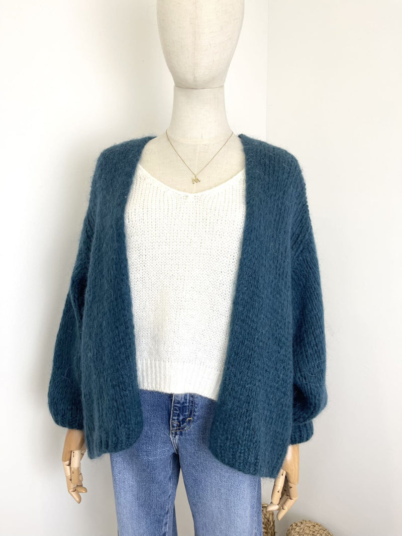 BERNADETTE Oversized Mohair-Strickjacke