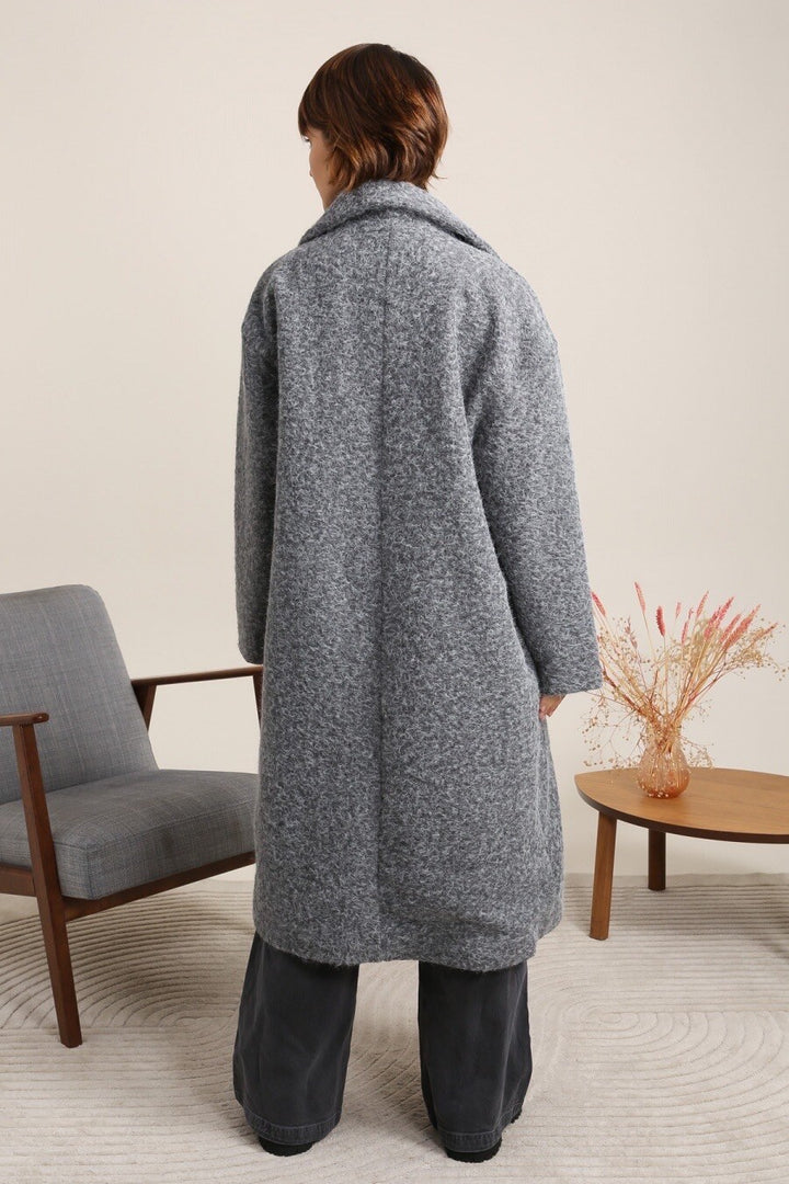 Wintermantel - grau/khaki