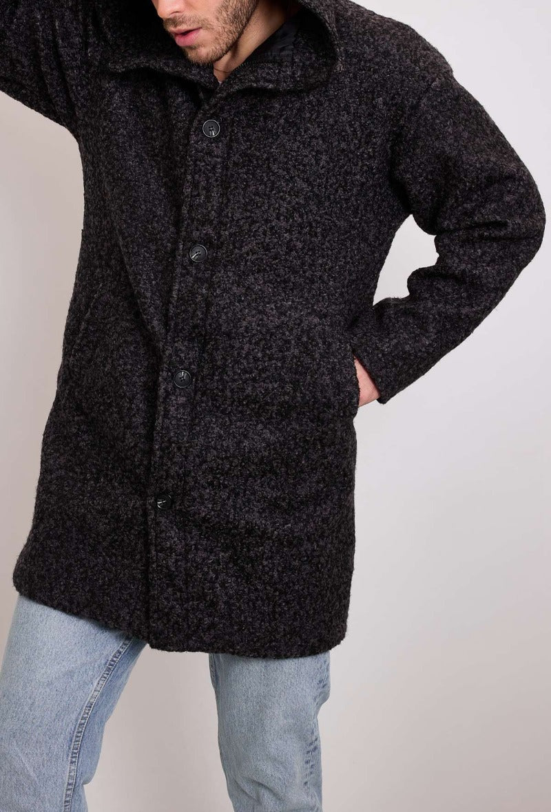 Mantel mit Kapuze für Herren grau  I Wintermäntel in Karlsruhe kaufen