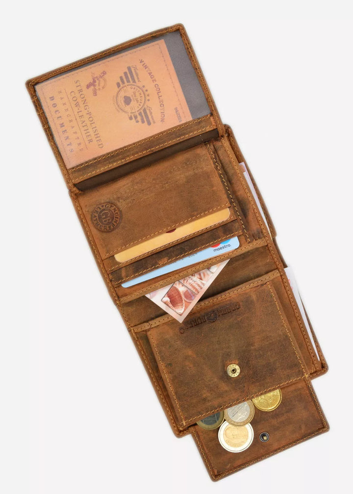 Vintage Wallet mit Münzfach & RFID Schutzfolie