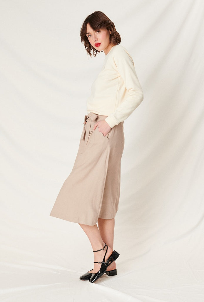 Triangle-Maxirock aus Viskose in beige kaufen I Damen Viskose Röcke 