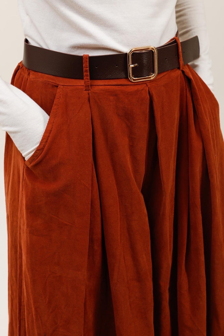 Velorhose mit Gürtel - marine/terrakotta