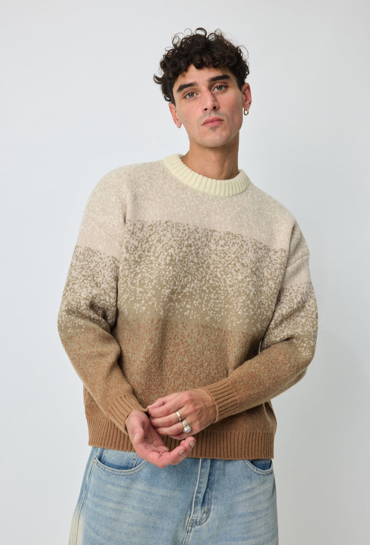 Rundhals-Pullover - beige